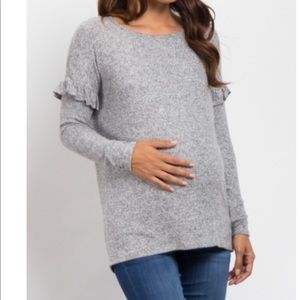 Pinkblush maternity Grey Heathered Soft Knit Top